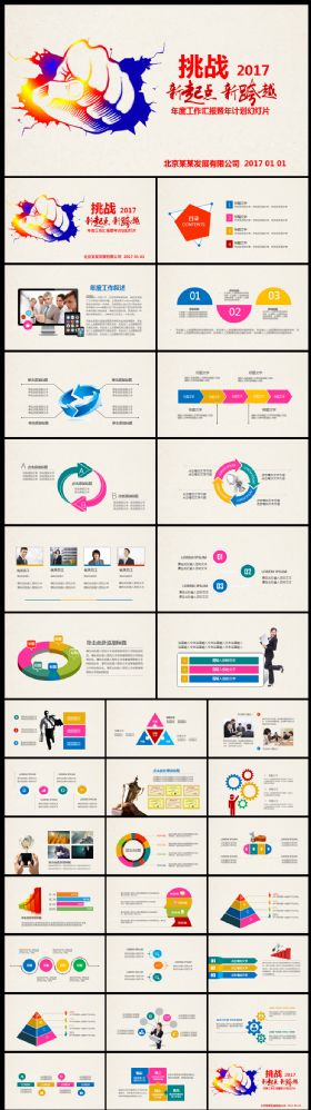 挑战2017年终总结工作汇报述职新年工作计划PPT