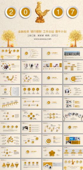 2017鸡年金融投资理财工作总结ppt模板