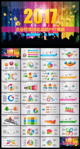 热烈庆祝2017年会PPT模板