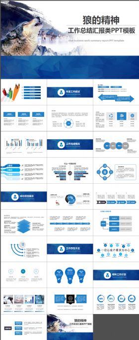 狼的精神总结计划动态PPT