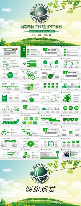 国家电网工作汇报年终计划述职报告总结ppt模板