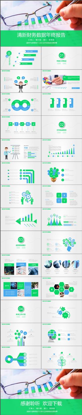 2017大气简洁财务年终总结PPT