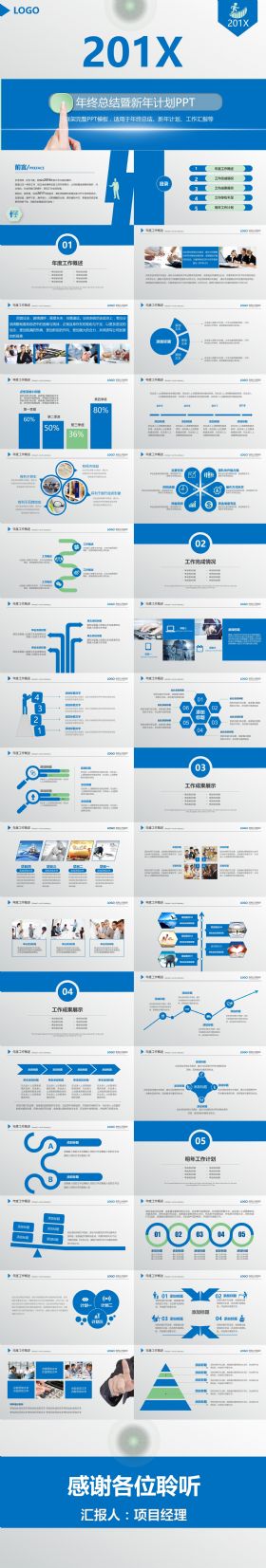 企业年终总结/新年计划ppt动态模板