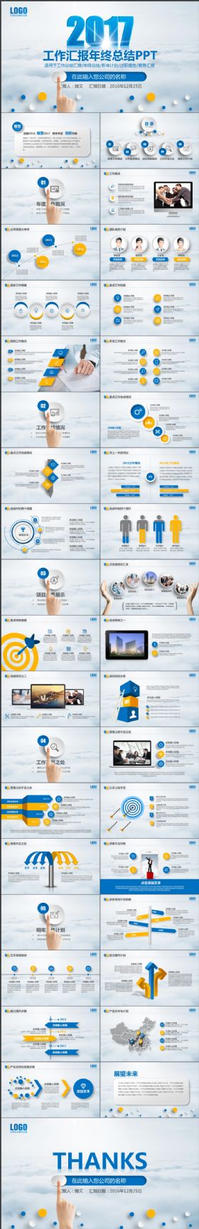 蓝色简约大气工作汇报年终总结PPT