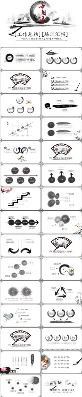 中国风大气商务汇报工作总结年度年终总结计划工作报告通用PPT