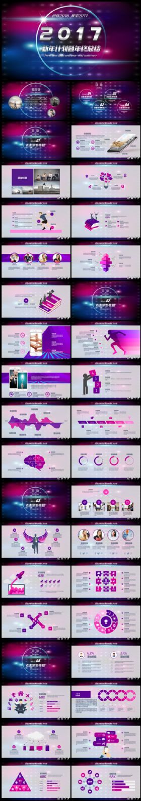 37P科幻科技互联网新年计划年终总结PPT
