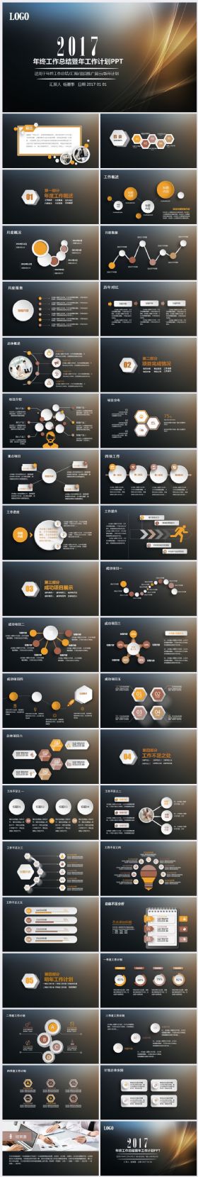 绚丽2017工作计划年终总结汇报述职商务通用ppt