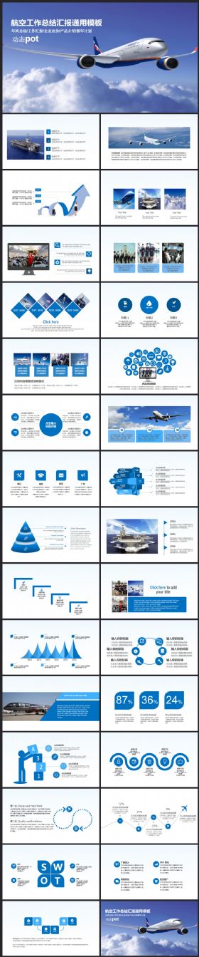 航空公司工作总结工作汇报公司文化介绍领航动态PPT模板