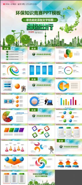 绿色出行环保知识竞赛PPT模板