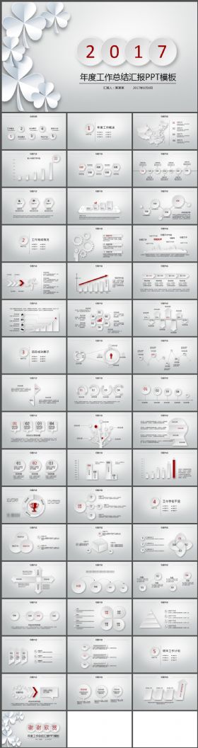 2017三叶草微立体年终汇报PPT