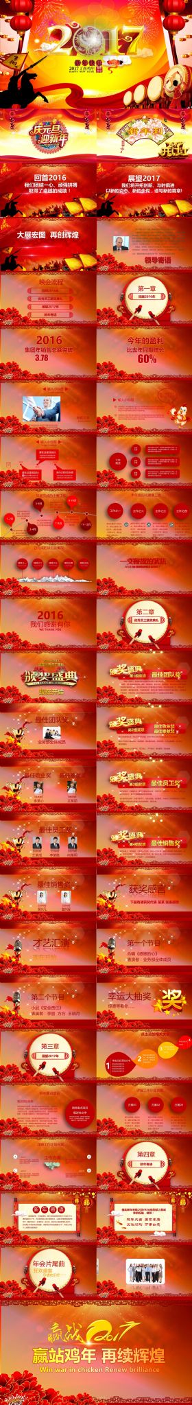 2017新年快乐商务企业年会总结计划ppt动态演示