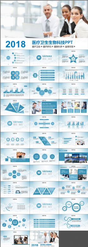 医院医疗医药医学研究通用大气动态PPT模板