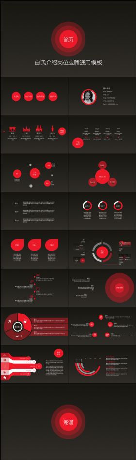 个人简历自我介绍商务简约通用ppt模板