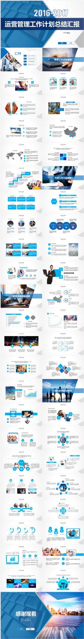 2016-2017项目运营管理工作总结汇报PPT模板