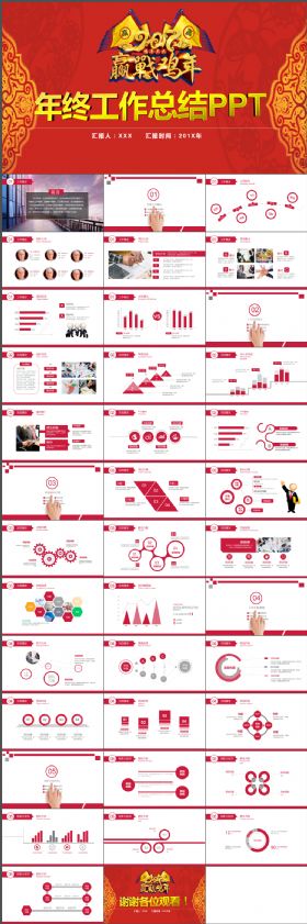 2017迎战鸡年工作汇报项目报告总结动态PPT模板
