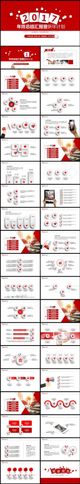 2017年终总结新年计划工作汇报动态PPT