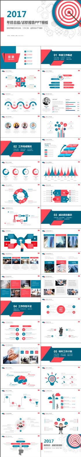 2017春节特价时尚大气年终总结述职报告动态ppt模板