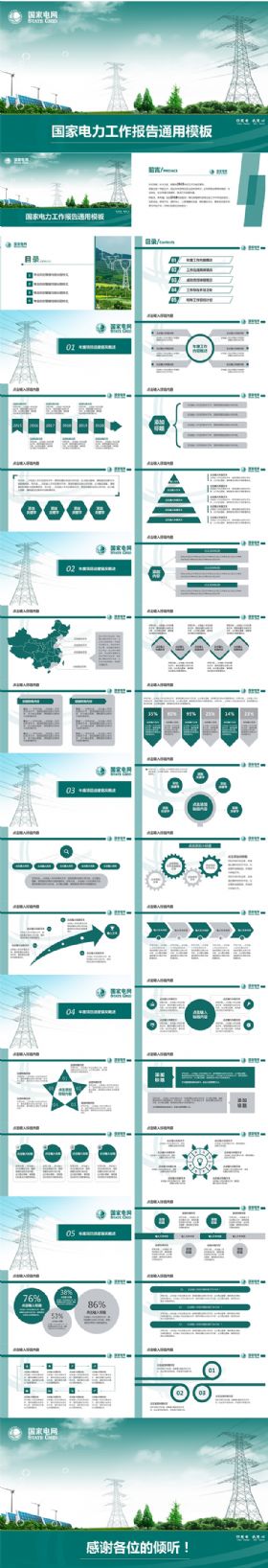 国家电网智能电力通用工作汇报计划ppt模板
