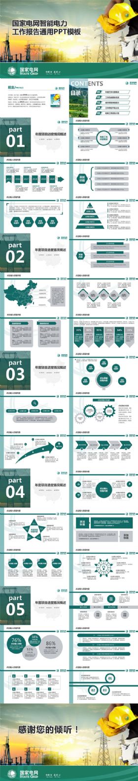 国家电网智能电力通用工作汇报计划ppt模板