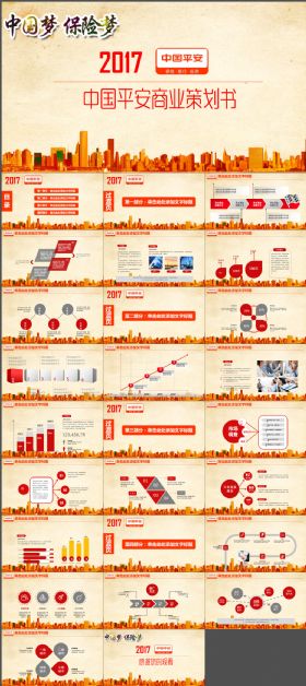 2017中国平安保险梦商业策划PPT模板