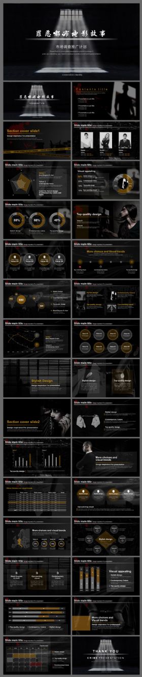 都市犯罪电影市场调查PPT模板
