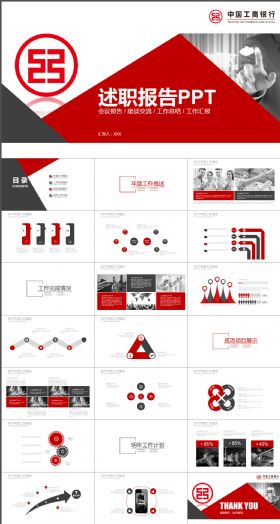 工商银行通用述职报告PPT模板