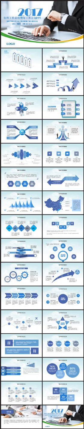 2017工作计划年终总结汇报述职企业介绍通用ppt模板
