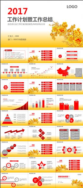 黄色时尚商务工作计划总结汇报PPT模板