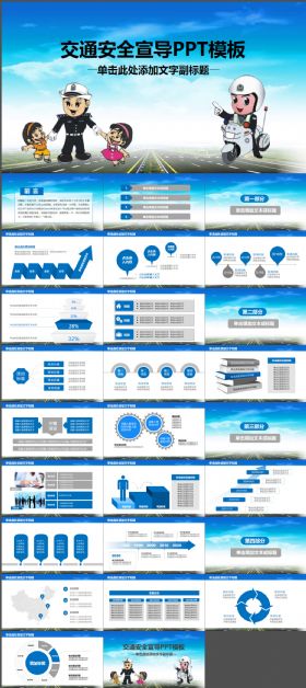 交警公安交通指挥交通安全PPT模板