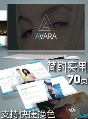 【简约实用一键换色】年终总结、工作报告、商业汇报