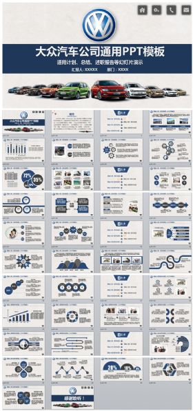 精美大众汽车上海大众一汽大众工作通用PPT
