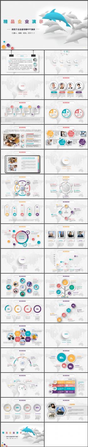 海豚企业精品演示PPT模板