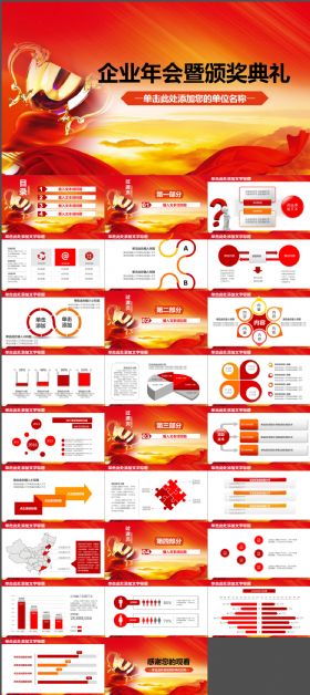 2017赢战鸡年公司年会颁奖总结PPT