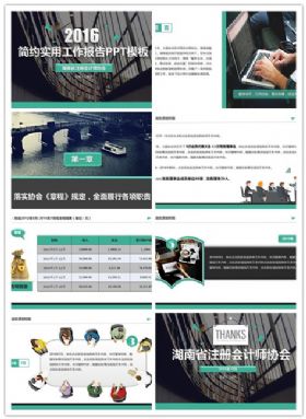 【碧色青丝】简约实用工作报告PPT