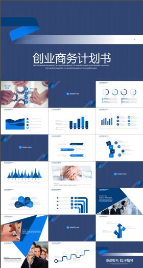 商务报告创业融资计划书PPT模板