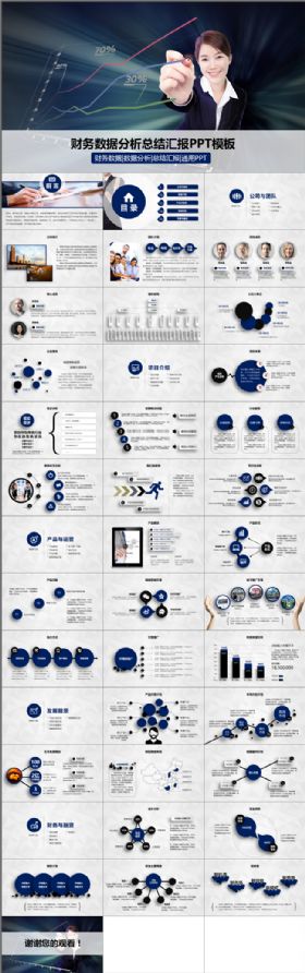 财务数据报表总结汇报PPT