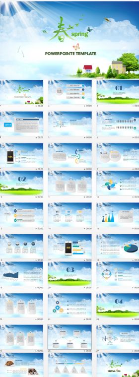 春天绿色小清新环保工作教育培训PPT模板