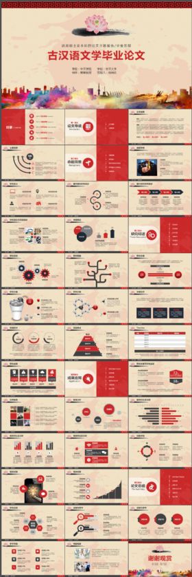 古汉语文学中文专业毕业论文开题报告答辩PPT模板