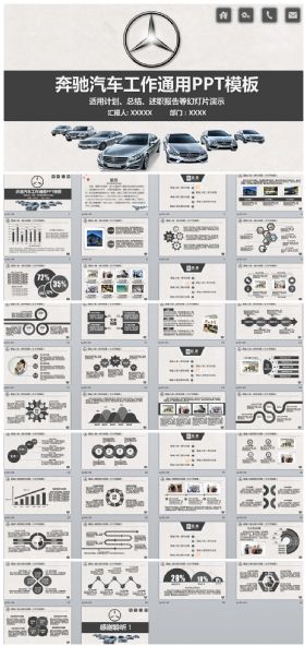 简洁动感奔驰汽车公司PPT