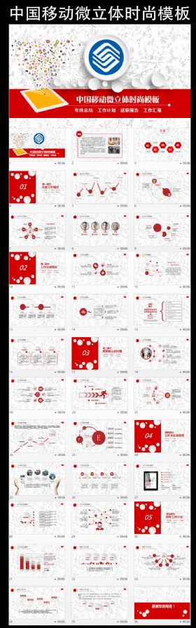 中国移动公司工作汇报PPT模板