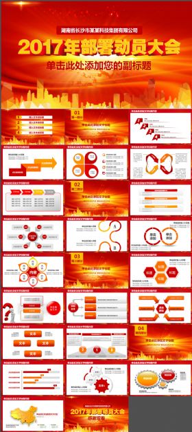2017鸡年部署动员大会年会PPT模板