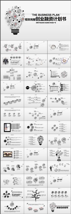 黑色大气简约时尚创业融资计划书PPT模板