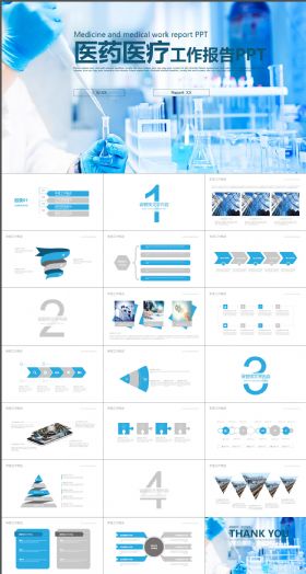 生物科研 欧美医药医疗工作报告PPT模版