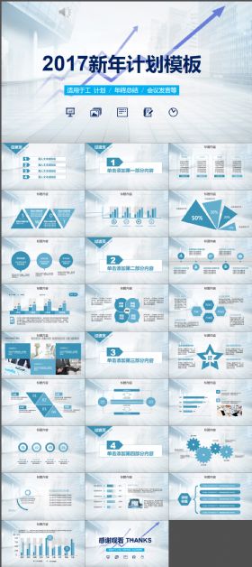 2017工作汇报报告新年计划PPT模板