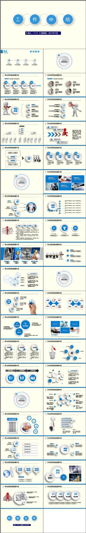 微立体 框架完整 总结计划 会议报告 汇报述职模板