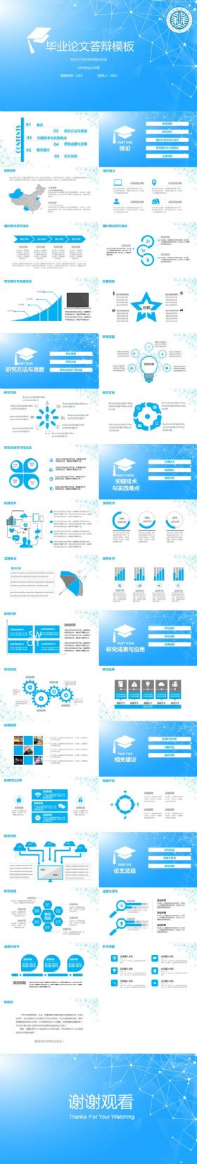 动态蓝色毕业论文开题报告答辩ppt模板