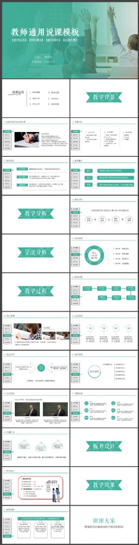 简洁动态教师说课教育教学公开课PPT模板