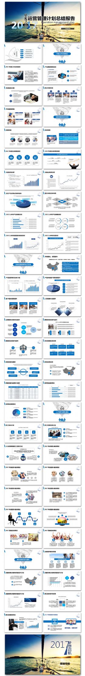 梦想启航2017商务通用企业运营管理工作计划报告PPT模板