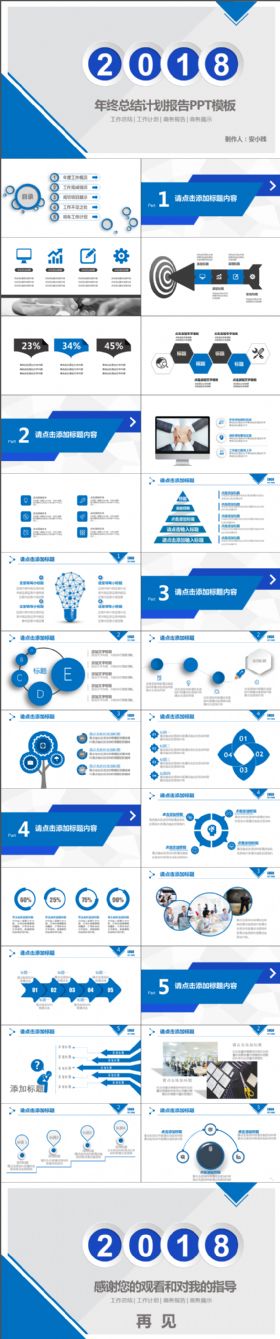 2018年年终终结计划汇报PPT模板