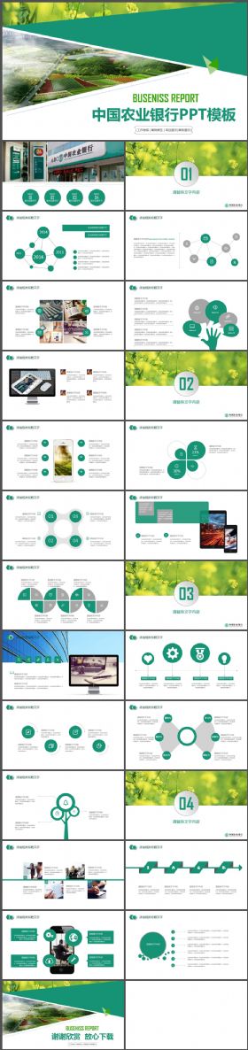 绿色简约中国农业银行PPT模板